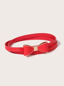 Bow Design Buckle Skinny Belt