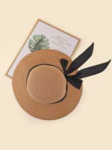 Bow Knot Decor Straw Hat