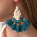 Braided Tassel Drop Earrings