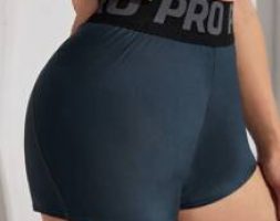Breathable Letter Graphic Sports Shorts