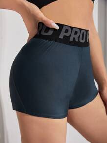 Breathable Letter Graphic Sports Shorts