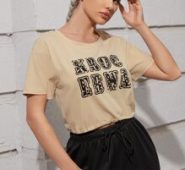 Breathable Slogan Graphic Sports Tee