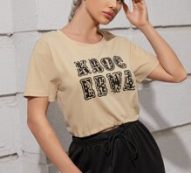 Breathable Slogan Graphic Sports Tee