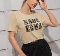 Breathable Slogan Graphic Sports Tee