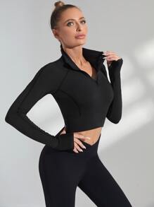 Breathable Softness Four-Way Stretch Thumb Hole Sports Sweatshirts