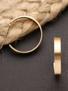 Brushed Gold Medium Sized Hoop Earrings