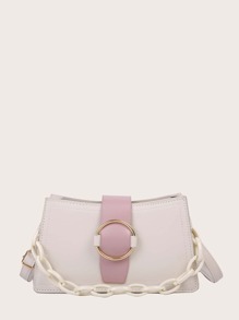 Buckle Chain Satchel Bag