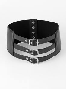 Buckle Decor Wide Belt