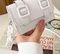 Buckle Detail Stitch Detail Square Bag