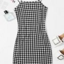 Buffalo Plaid Bodycon Cami Dress