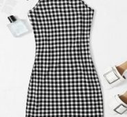 Buffalo Plaid Bodycon Cami Dress