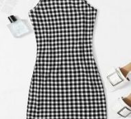 Buffalo Plaid Bodycon Cami Dress