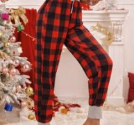 Buffalo Plaid Tie Front Sleep Pants