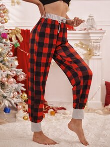 Buffalo Plaid Tie Front Sleep Pants