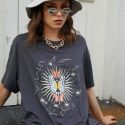 Butterfly And Constellation Print Oversized Tee