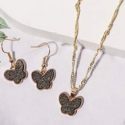 Butterfly Decor Chain Necklace & Earrings