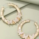 Butterfly Decor Hoop Earrings