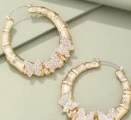 Butterfly Decor Hoop Earrings