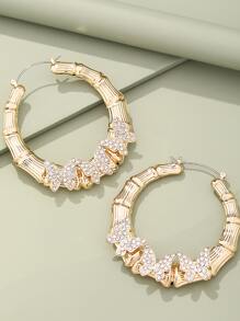 Butterfly Decor Hoop Earrings