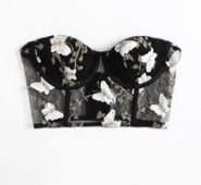 Butterfly Embroidered Mesh Bra