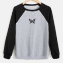 Butterfly Graphic Colorblock Sweatshirt