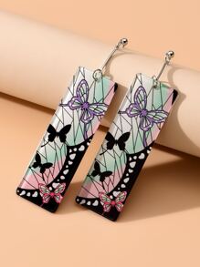 Butterfly Graphic Drop Earrings