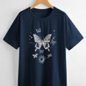 Butterfly Graphic Oversized Tee