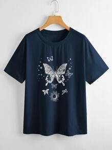 Butterfly Graphic Oversized Tee