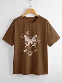 Butterfly Graphic Oversized Tee