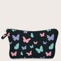 Butterfly Painted Zipper Makeup Bag