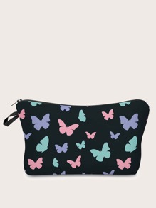 Butterfly Painted Zipper Makeup Bag