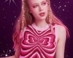 Butterfly Pattern Sweater Vest