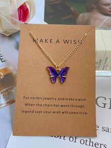 Butterfly Pendant Chain Necklace