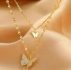 Butterfly Pendant Layered Chain Necklace