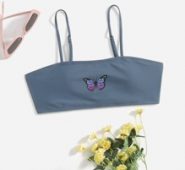 Butterfly Print Bikini Top