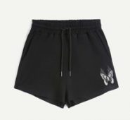 Butterfly Print Drawstring Shorts