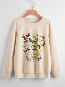 Butterfly Print Sweatshirt