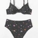 Butterfly Print Underwire Bikini Swimsuit