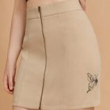 Butterfly Print Zip Up Skirt