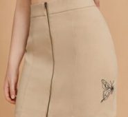 Butterfly Print Zip Up Skirt