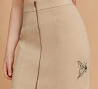 Butterfly Print Zip Up Skirt