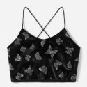 Butterfly Rhinestone Velvet Cami Top