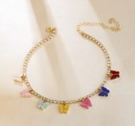 Butterfly & Rhinestone Decor Necklace