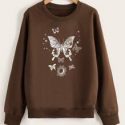 Butterfly & Sun & Moon Graphic Sweatshirt