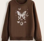 Butterfly & Sun & Moon Graphic Sweatshirt