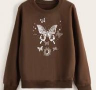 Butterfly & Sun & Moon Graphic Sweatshirt