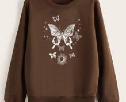 Butterfly & Sun & Moon Graphic Sweatshirt