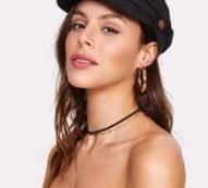 Button Detail Bakerboy Cap