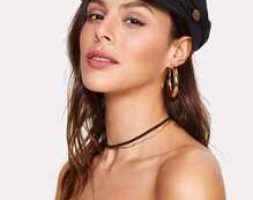 Button Detail Bakerboy Cap