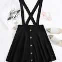 Button Detailing Pinafore Mini Skirt